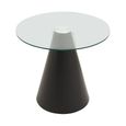 Azalea Dining Table - 2 Seater - 80cm - Round Pedestal - Clear Glass