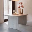 Dining Table - 190cm - 6 Seater - White - Acacia Wood