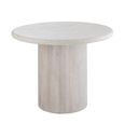 Dining Table - 102cm - 4 Seater - Round - Off White - Marble