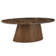 Dining Table - 210cm - 8 Seater - Oval - Brown - Marble and Mango Wood