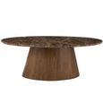 Dining Table - 210cm - 8 Seater - Oval - Brown - Marble and Mango Wood