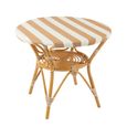 Dining Table - 90cm - 2 Seater - Round - Beige and White - Rattan and Bamboo Wood