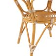 Dining Table - 90cm - 2 Seater - Round - Beige and White - Rattan and Bamboo Wood