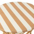 Dining Table - 90cm - 2 Seater - Round - Beige and White - Rattan and Bamboo Wood