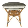 Dining Table - 90cm - 2 Seater - Round - Black and White - Rattan and Bamboo Wood