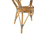 Dining Table - 90cm - 2 Seater - Round - Black and White - Rattan and Bamboo Wood