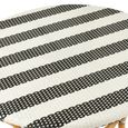 Dining Table - 90cm - 2 Seater - Round - Black and White - Rattan and Bamboo Wood