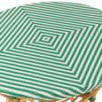 Dining Table - 90cm - 2 Seater - Round - Dark Green and White - Rattan and Bamboo Wood