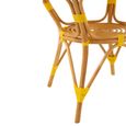 Dining Table - 90cm - 2 Seater - Round - Yellow and White - Rattan and Bamboo Wood