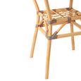 Geo Outdoor Dining Table - 70cm - 2 Seater - Round - Orange and Turquoise - Rattan and Bamboo Wood