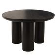 Trio Dining Table - 120cm - 4 Seater - Round - Black - Mango Wood