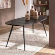 Dining Table - 200cm - 8 Seater - Narrow - Oval - Black - Recycle Teak Wood