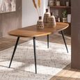 Dining Table - 200cm - 8 Seater - Narrow - Oval - Natural and Black - Recycle Teak Wood