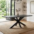 Gerard Dining Table - 200cm - 8 Seater - Star Base - Black - Acacia Wood