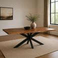 Gerard Dining Table - 200cm - 8 Seater - Star Base - Brown and Black - Acacia Wood