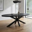 Gerard Dining Table - 210cm - 8 Seater - Oval - Star Base - Black - Acacia Wood