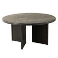 Dining Table - 150cm - 6-8 Seater - Round - Black - Teak Wood