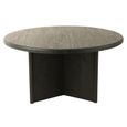 Dining Table - 150cm - 6-8 Seater - Round - Black - Teak Wood