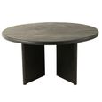 Dining Table - 150cm - 6-8 Seater - Round - Black - Teak Wood