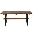 Dining Table - 180cm - 6 Seater - Cross Legs - Brown Vintage Wood
