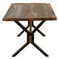 Dining Table - 180cm - 6 Seater - Cross Legs - Brown Vintage Wood