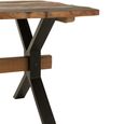 Dining Table - 180cm - 6 Seater - Cross Legs - Brown Vintage Wood