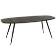 Dining Table - 200cm - 8 Seater - Narrow - Oval - Black - Recycle Teak Wood