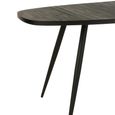 Dining Table - 200cm - 8 Seater - Narrow - Oval - Black - Recycle Teak Wood