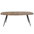 Dining Table - 200cm - 8 Seater - Narrow - Oval - Natural and Black - Recycle Teak Wood
