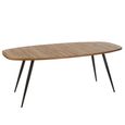 Dining Table - 200cm - 8 Seater - Narrow - Oval - Natural and Black - Recycle Teak Wood