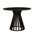 Eli Dining Table - 110cm - 4 Seater - Round - Slatted Base - Black - Mango Wood
