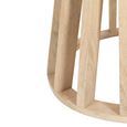 Eli Dining Table - 110cm - 4 Seater - Round - Slatted Base - Natural - Mango Wood