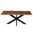 Gerard Dining Table - 180cm - 6 Seater - Star Base - Brown and Black - Acacia Wood