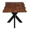 Gerard Dining Table - 180cm - 6 Seater - Star Base - Brown and Black - Acacia Wood