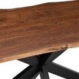 Gerard Dining Table - 180cm - 6 Seater - Star Base - Brown and Black - Acacia Wood