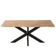 Gerard Dining Table - 180cm - 6 Seater - Star Base - Natural and Black - Acacia Wood
