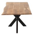Gerard Dining Table - 180cm - 6 Seater - Star Base - Natural and Black - Acacia Wood
