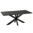 Gerard Dining Table - 200cm - 8 Seater - Star Base - Black - Acacia Wood