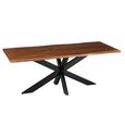 Gerard Dining Table - 200cm - 8 Seater - Star Base - Brown and Black - Acacia Wood