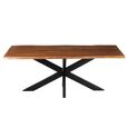 Gerard Dining Table - 200cm - 8 Seater - Star Base - Brown and Black - Acacia Wood