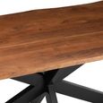 Gerard Dining Table - 200cm - 8 Seater - Star Base - Brown and Black - Acacia Wood