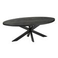 Gerard Dining Table - 210cm - 8 Seater - Oval - Star Base - Black - Acacia Wood