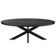 Gerard Dining Table - 210cm - 8 Seater - Oval - Star Base - Black - Acacia Wood