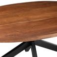 Gerard Dining Table - 210cm - 8 Seater - Oval - Star Base - Brown and Black - Acacia Wood