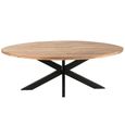 Gerard Dining Table - 210cm - 8 Seater - Oval - Star Base - Natural and Black - Acacia Wood