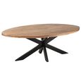 Gerard Dining Table - 210cm - 8 Seater - Oval - Star Base - Natural and Black - Acacia Wood