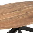 Gerard Dining Table - 210cm - 8 Seater - Oval - Star Base - Natural and Black - Acacia Wood