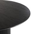 Vincent Fluted Dining Table - 120cm - 6 Seater - Round - Drum Base - Black - Mango Wood