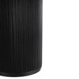 Vincent Fluted Dining Table - 120cm - 6 Seater - Round - Drum Base - Black - Mango Wood