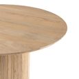 Vincent Fluted Dining Table - 120cm - 6 Seater - Round - Drum Base - Natural - Mango Wood